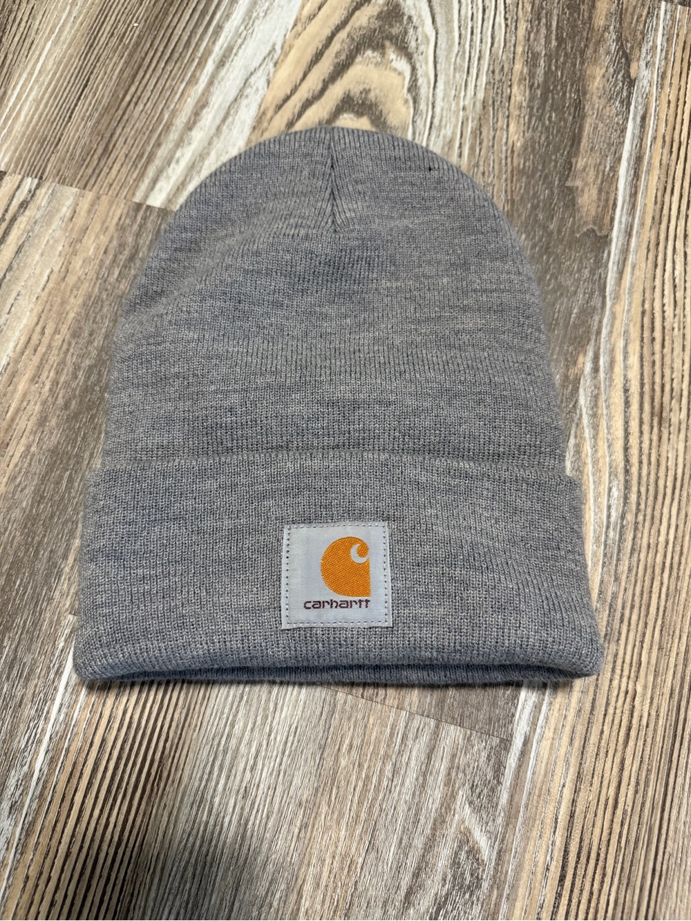 Carhartt Gray Beanie with Carhartt Logo, One Size Fits All